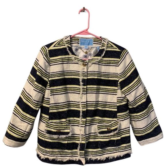 Draper James Women's Striped Short Jacket Size 6 Multicolor 3/4 Sleeve - Picture 1 of 9